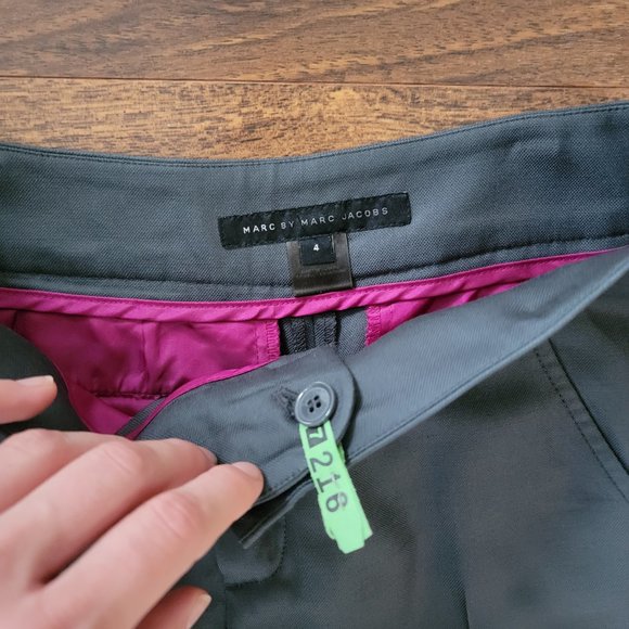 Marc Jacobs, Classic Dress Pants, Dark Gray, Size 4 - Picture 2 of 3